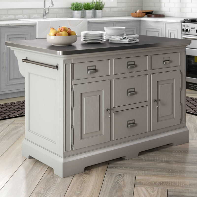 Canora Grey Bailes Kitchen Island Stainless Steel Counter Top & Reviews
